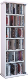 VCM CD / DVD Media Regal Vetro 25217 Weiß H. 92 x B. 31 x T. 18 cm