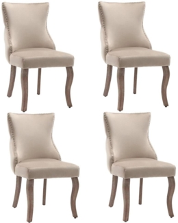 OKWISH Polsterstuhl Esszimmerstuhl Wohnzimmerstuhl Küchenstühle Samt Stuhl Massivholzstuhl (Massivholz,Esszimmerstühle,Set nur Stühle ohne Esstisch,Design-Stuhl, 4 St)