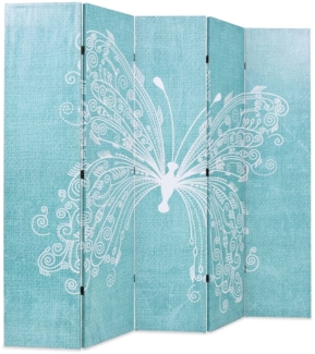 vidaXL Raumteiler klappbar 200 x 170 cm Schmetterling Blau 245887
