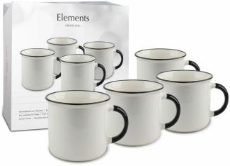 Waechtersbach Becher 4er Set im Geschenkkarton Elements - Black Line, Becherset, Müslibecherset, New Bone China, weiß, 340 ml, 41 5 971 8000