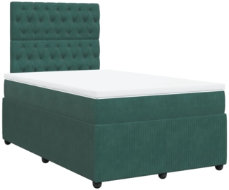 vidaXL Boxspringbett mit Matratze Dunkelgrün 120x190 cm Samt 3292295