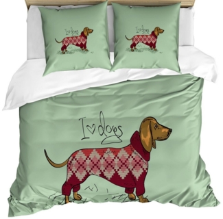 Abakuhaus Bettwäsche weicher Microfaserstoff Allergiker geeignet, kein Verblassen, Microfaser, Dackel Tier in Kleidung