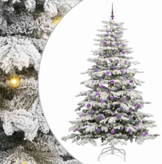 vidaXL Künstlicher klappbarer Weihnachtsbaum Weiß 240 cm PE und PVC 3395664
