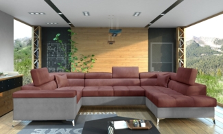 Eltap Thiago Ecksofa (Monolith 63, Monolith 84) Seite rechte, Rosa, 208 x 88 x 342 cm