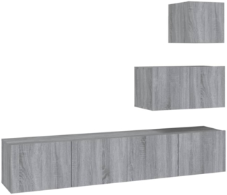 4-tlg. TV-Schrank-Set Grau Sonoma Holzwerkstoff [3114644]