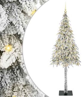 vidaXL Weihnachtsbaum mit 300 LEDs Weiß 210 cm PE und Stahl 3396246