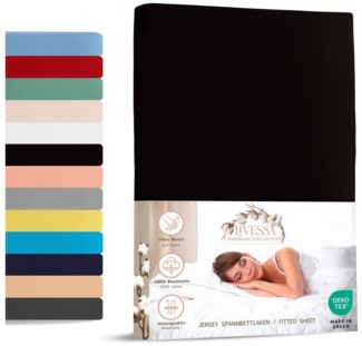 livessa Spannbettlaken weicher Jersey aus 100% Baumwolle Bettlaken in Größe 90x200, 140x200, Gummizug: Rundumgummizug, 180x200 Laken, Spannbettlaken für Matratzenhöhe bis zu 30 cm