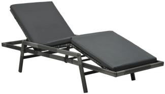 vidaXL Sonnenliege mit Auflage Poly Rattan Grau 48147