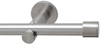 Garduna Gardinenstange 16mm / Edelstahl-Optik, 1-läufig, gebohrt, Metall