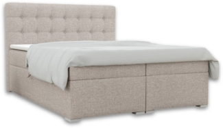 Deine Möbel 24 Boxspringbett CLAUDIA Boxbett Komplettbett inkl. Bonellfederkernmatratzen H3 (Taschenfederkernmatratzen 7 Zonen H4 optional Grau Hellgrau Schwarz Anthrazit Beige Samt Velour, 3-St, Polsterbett Ehebett Bett mit Topper und Bettkästen, Matr...