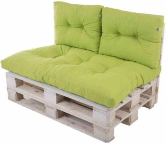 3tlg. Palettenauflage Set 120x80 grün Paletten Kissen Sitzkissen Outdoor Möbel