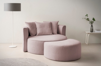 LeGer Home by Lena Gercke XXL-Sessel ISALIE, Rundsessel mit Hocker, Lesesessel, Loveseat, Big-Sessel (Set), trendige Stoffe, 3 Zierkissen, große Sitzfläche, Cord, Samt, Bouclé