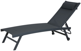 Gardissimo "Mia" Sonnenliege mit Rollen, Aluminium anthrazit, 55 x 94 x 91,5 cm