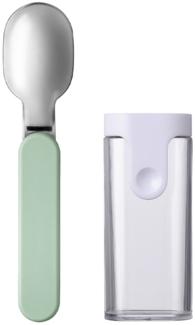 Mepal 'Ellipse' Klapplöffel inklusive Aufbewahrungsetui, Edelstahl Nordic Sage, 14,5 cm