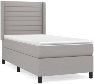 vidaXL Boxspringbett mit Matratze Hellgrau 80x200 cm Stoff 3131465