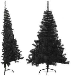 vidaXL Künstlicher Halb-Weihnachtsbaum mit Ständer Schwarz 150 cm PVC 344676