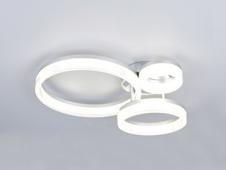 LED Deckenleuchte MOVA 3 Ringe Chrom Silber, Neutralweiß 4000K, Breite 51cm