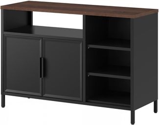 YITAHOME Aufbewahrungsschrank, Metallschrank, Sideboard, Schrank mit Doppeltür, Magnetverschluss, verstellbare Einlegeböden, Stahlgestell