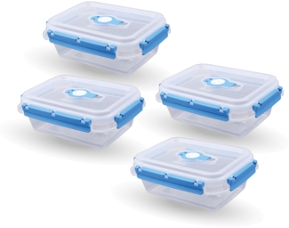Frischhaltedosen für Lebensmittel ( 0,9 L ) - 8er Pack "Blau" - Vorratsdose luftdicht, Aufbewahrungsbox Meal Prep Box, Lunchbox, BPA Frei