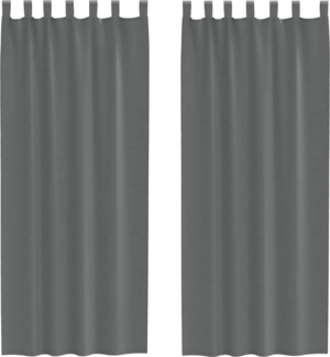 vidaXL Voile Vorhänge mit Schlaufen 2 Stk. Dunkelgrau 140x260 cm 4102275