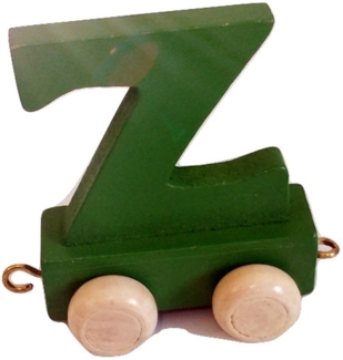 FunWorldToys® Buchstabenzug Bunt Holzeisenbahn Namenszug aus Holz (Buchstabe Z)