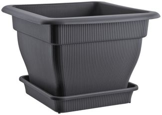 BURI Pflanzkübel XXL Pflanzkübel 60x60 Blumentopf Wasserspeicher Blumenkübel grau 70 L