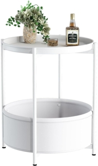 Runder Beistelltisch mit Stoffkorb Moderner Stil