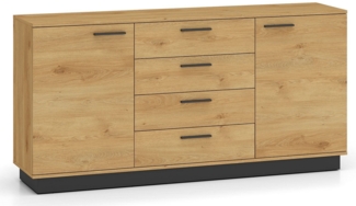 Kommode Modesto Sideboard Breite wählbar Eiche Style hell schwarz