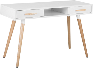 Schreibtisch weiß 120 x 45 cm 2 Schubladen FRISCO