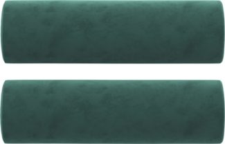 vidaXL Zierkissen 2 Stk. Dunkelgrün Ø15x50 cm Samt