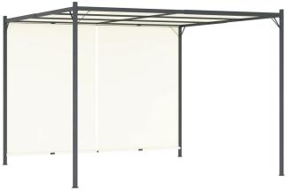 vidaXL Pergola mit Verstellbarem Dach Cremeweiß 3x3 m Stahl 49323