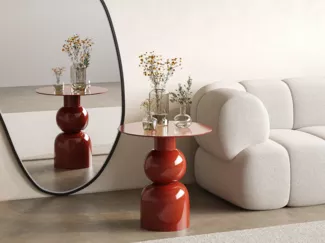 Vente-unique - Beistelltisch aus Metall - Terracotta - JASMIA