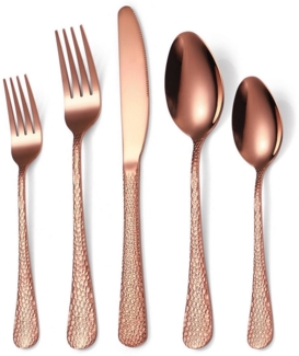 Auledio Besteck-Set 20-teiliges Besteckset, Hammered Edelstahl-Besteckset, (20-tlg), 4 Personen, 4 Sätze Besteckset für Restaurant, Hotel und Heimgebrauch