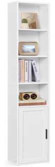 Bücherregal, 6-stöckiges hohes Regal, Standregal mit Türen und offenen Fächern, vielseitig einsetzbar