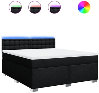 vidaXL Boxspringbett mit Matratze Schwarz 180x200 cm Stoff 3288283