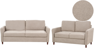 5-Sitzer Sofa Set Stoff taupe mit Stauraum MARE