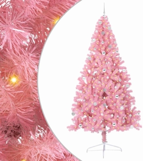 vidaXL Künstlicher vorbeleuchteter Weihnachtsbaum Rosa 240 cm PVC 3397107