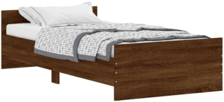 vidaXL Bettgestell ohne Matratze Braun Eiche 100x200 cm Holzwerkstoff 835938