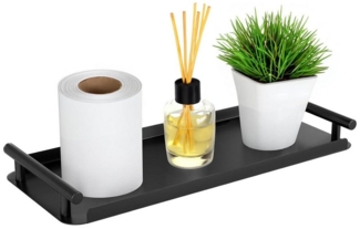 BlingBin Dekotablett Badezimmer Tablett, Ablagetablett, Deko Tablett Rechteckig mit Griff (1er Set, 1 St, Badezimmer-Tablett, dekoratives Tablett für Wohnzimmer und Kosmetik), Ablageschale für Toilettenpapier, Seifenspender, Kosmetik, Küche, Bad