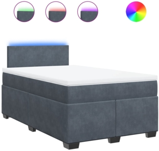 vidaXL Boxspringbett mit Matratze Dunkelgrau 120x190 cm Samt 3288553