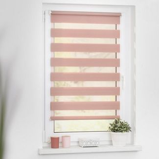 Lichtblick Sonnenschutzsysteme GmbH Doppelrollo Lund 100 cm x 150 cm (BxL) Altrosa Verspannt; Klemm- und schraubbar; Lichtdurchlässig und blickdicht