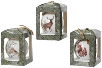 Weihnachtskugeln mit Tieren polyfoam 10 x 10 x 10.5 cm