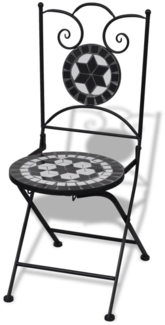 vidaXL Bistrostühle Klappbar 2 Stk. Keramik Schwarz und Weiß 41533