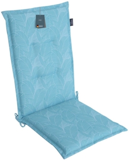 LILENO HOME Hochlehnerauflage Gartenstuhl Auflage, bequeme Sitzauflage für Gartenmöbel, Stuhlkissen, (1 St, 1er Set), Polsterauflage Blätter Aqua, Sitzpolster für Klappstühle