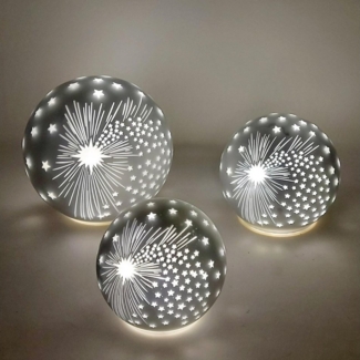 formano Kugelleuchte Spirit Sterne, Mit Timerfunktion, Silber, Motiv: Sterne