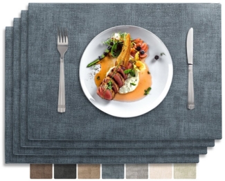 Vivi Idee Platzset Tischset Tischmatte Kunstleder, abwischbar wasserdicht Anti-Rutsch, Hitzebeständig beidseitig, 45 x 30 cm, 4er Set