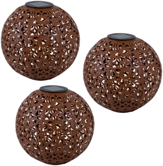 3x LED Solarleuchte, Dekorgeflecht-Kugel, D 20 cm