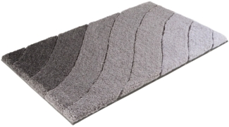 Kleine Wolke Badematte Donna, Höhe 20 mm, rutschhemmend beschichtet, fußbodenheizungsgeeignet, schnell trocknend, Polyester, rechteckig, Wellen Design, Pastell, 3-tlg. Set, rechteckig & rund erhältlich