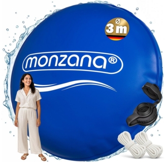 monzana Pool, 4m Winter Rund mit Seilen PVC Sicherheitsventil 6 Ösen Poolkissen