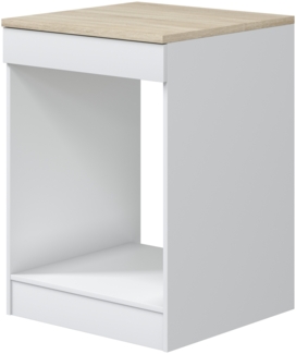 Herdumbauschrank >KIRA< in Weiß glänzend/Mattweiß - 60x90x60 (BxHxT)
